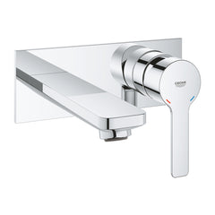 Chrome wall-mounted basin mixer