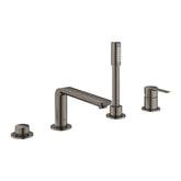 4 hole bath mixer set dark metal finish