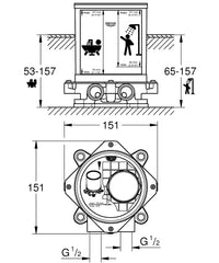 Grohe Rough-In Set for Floor Mounted Bath Mixers