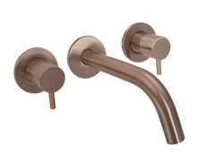 Jtp VOS Brushed Bronze 3 Hole Basin Mixer Wall Mounted