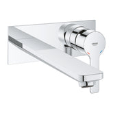 Chrome wall-mounted basin mixer with Grohe branding on a white background