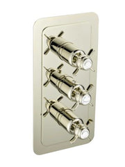JTP Grosvenor Pinch Thermostatic 2 Outlet 3 Handle Shower Valve