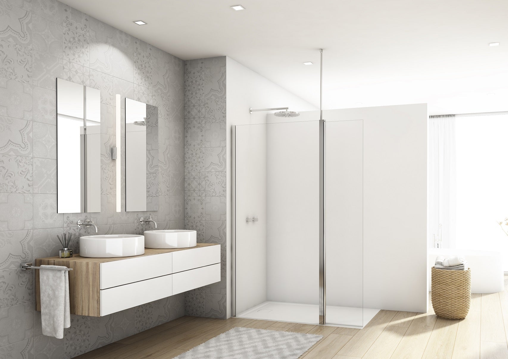 Divera walk in with foldaway deflector