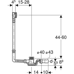 Geberit PushControl Pop Up Bath Waste - High