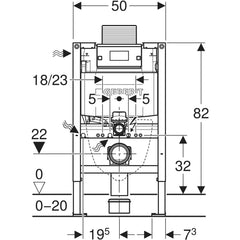 Geberit Duofix WC frame 82cm with Alpha Cistern