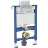 Geberit Alpha 82cm WC frame, cistern and Alpha01 Round Chrome Flush Button