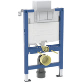 Geberit Alpha 82cm WC frame, cistern and Alpha01 Square Chrome Flush Button