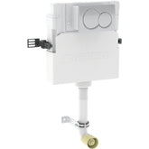 Geberit Alpha 109cm concealed cistern with Alpha 01 round flush plate