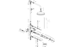 Bamford Traditional Exposed Two Outlet Shower Valve with Riser Kit and Overhead