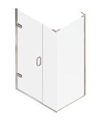 Matki Eauzone Hinged Door with Inline Panel for Corner - Silver/Chrome
