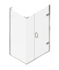 Matki Eauzone Hinged Door with Inline Panel for Corner - Silver/Chrome