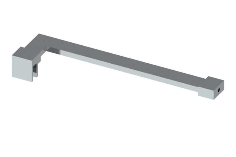 inline glass support arm chrome