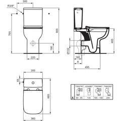 Ideal Standard i.life A Close Coupled Toilet Comfort Height Open Back