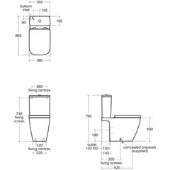 Ideal Standard i.life B Close Coupled Toilet Open Back