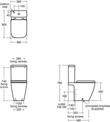 Ideal Standard i.life S Compact Close Coupled Toilet Open Back
