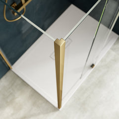 Brushed brass shower corner post