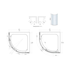 Scudo S6 Single Door Quadrant Chrome