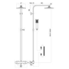 Scudo Elliot Square Rigid Riser Shower