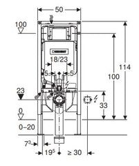 Geberit Duofix frame for wall-hung WC, 114 cm, with Sigma concealed cistern 8 cm