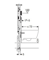 Geberit Duofix frame for wall-hung WC, 114 cm, with Sigma concealed cistern 8 cm