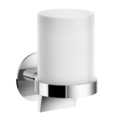 Chrome and white wall mounted soap dispenser