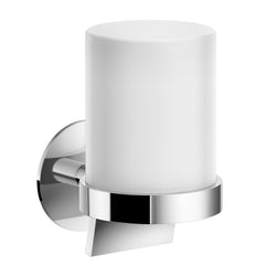 Chrome and white wall mounted soap dispenser