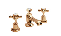3 hole basin mixer traditional style copper