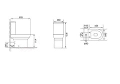 Scudo Spa Close Coupled Toilet Rimless Open Back