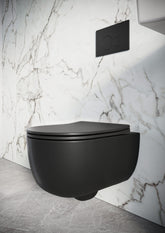 Scudo Riviera Round Wall Hung Toilet- Matte Black