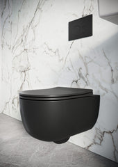 Scudo Riviera Round Wall Hung Toilet- Matte Black