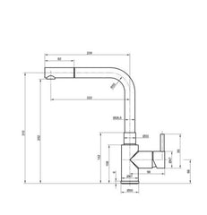 JTP Apco Stainless Steel Pull Out Sink Mixer