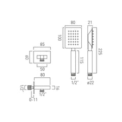 Vado Aquablade Square Mini Shower Kit