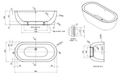 Ovali bath 1805 line drawing