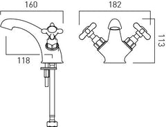 Vado Booth & Co. Axbridge Cross Mono Basin Mixer No Waste