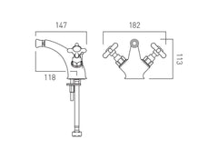 Vado Booth & Co. Axbridge Cross Mono Bidet Mixer