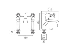 Vado Booth & Co. Axbridge Cross Bath Filler