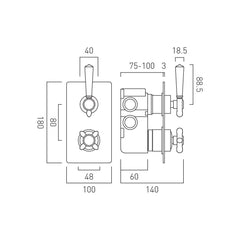 Vado Axbridge 2 Outlet Shower Valve
