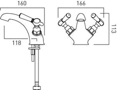 Vado Booth & Co. Axbridge Lever Mono Basin Mixer No Waste