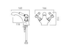 Vado Booth & Co. Axbridge Lever Mono Basin Mixer with Pop Up Waste