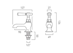 Vado Booth & Co. Axbridge Lever Basin Pillar Taps