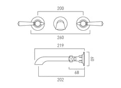 Vado Booth & Co. Axbridge Lever Wall Mounted Basin Mixer