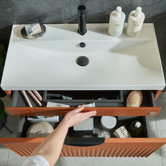Vado Safari Fluted Wall Mounted 800mm Vanity Unit