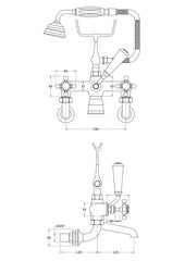Victrion Crosshead Wall Mounted Bath Shower Mixer