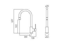 Vado Zoo Curve Kitchen Mixer