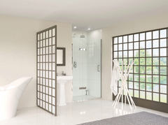 Matki Eauzone Hinged Door with Hinge Panel for Recess - Silver/Chrome