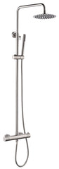 JTP Inox Thermostatic Shower with Adjustable Riser - Stainless Steel