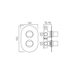 Vado DX Life 3 Outlet Shower Valve