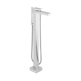 Chrome square floor standing bath shower mixer