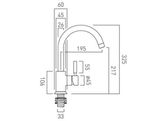 Vado Origins Kitchen Tap Mixer - Chrome Swivel Spout Single Lever