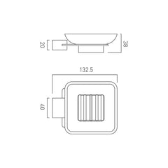 Vado Phase Frosted Glass Soap Dish and Holder